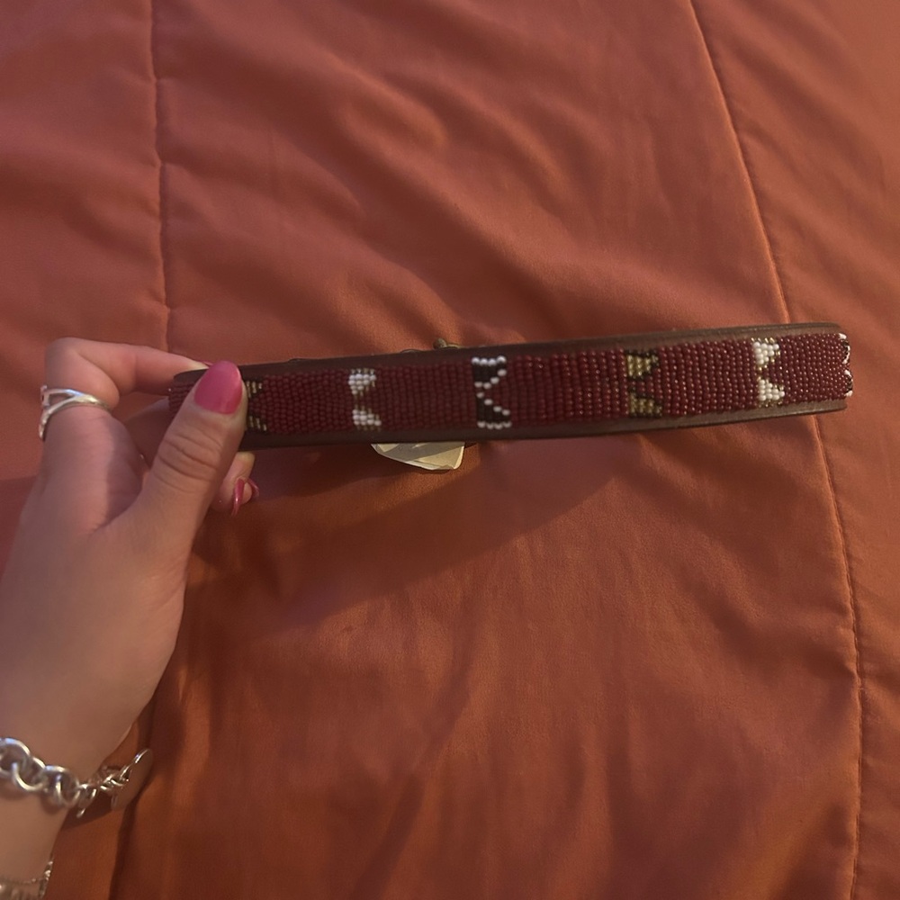 Brown Beaded Dog Collar